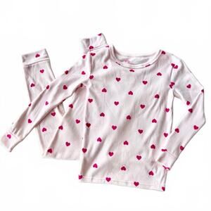EUC Cat & Jack ~ 2pc Pink Heart Print Pajama Set ~ Size 10